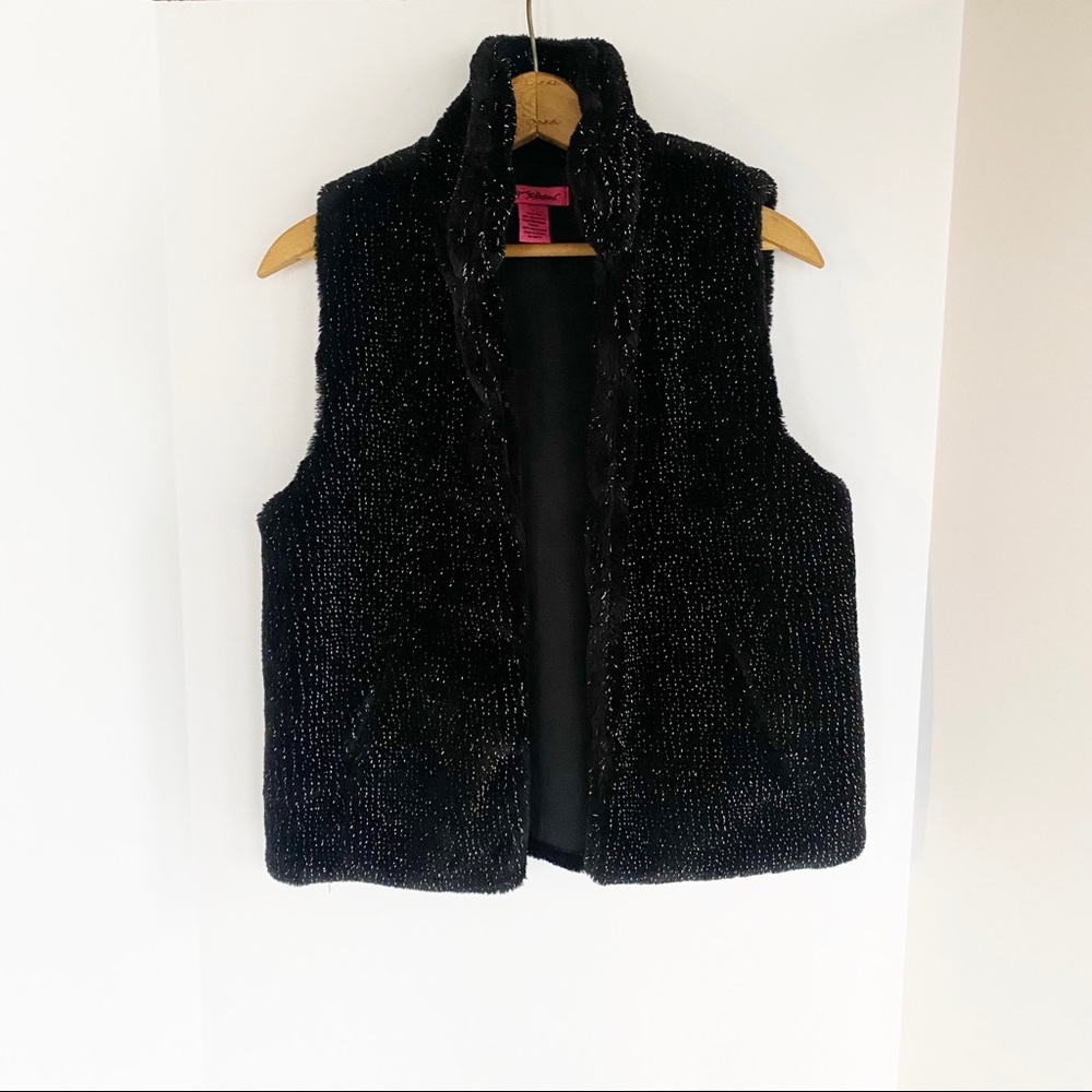 Betsey Johnson vest Black & silver size S